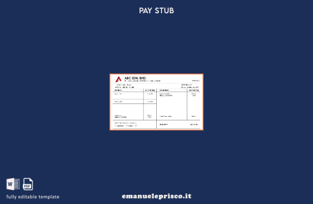 stile verificato Malesia ABC SDN. BHD. modello busta paga